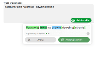 Autokorekta tekstu w polu tekstowym